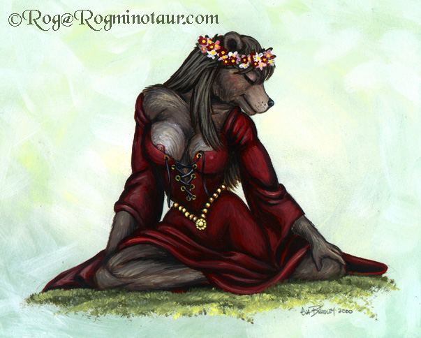 She waits calmly, waiting for her love to ride over the hill.  A white stallion of power and strength.  She looks down one her dress and hope that he will find a moment to tell her that he loves her.