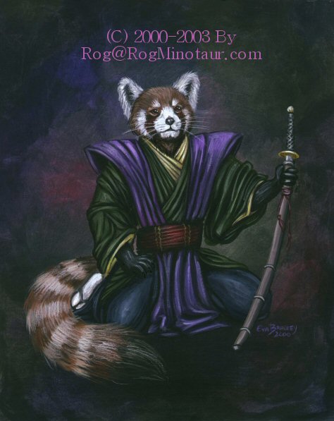 Don't let the cute face fool you.  One swift swing from his sword and he can slice you in half.  He is a Samurai not a house pet