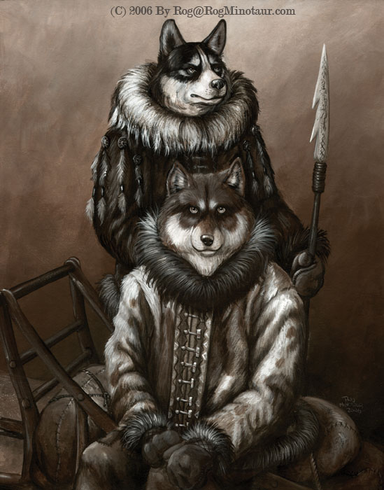 Eskimo huskies captured before they are out for their next hunt.
