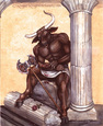 Between rounds this gladiator thinks about if this is his last bout or will he fight another time....."